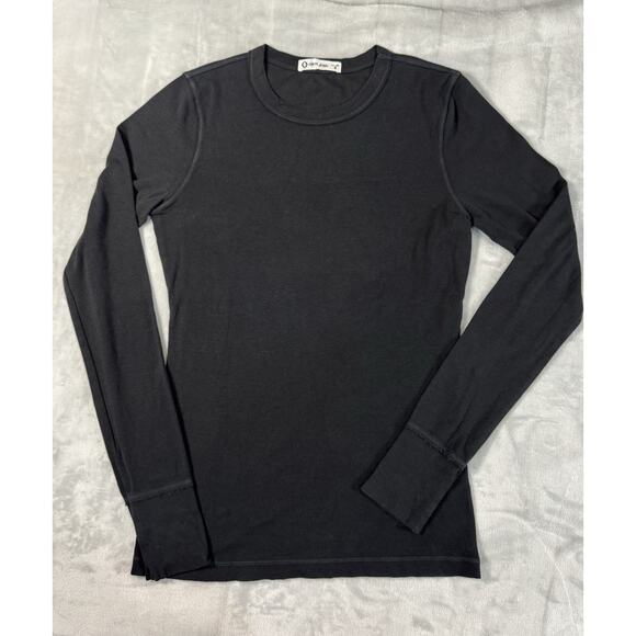 Crown Jewel Black Long Sleeve Crewneck Tee Women’s Small USA Made Supima Modal - Picture 1 of 9